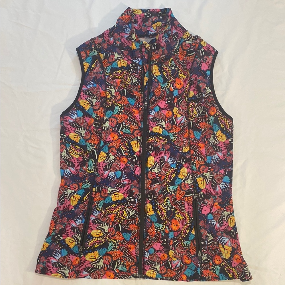 Colorful Shredly Butterfly Print Vest - Biking